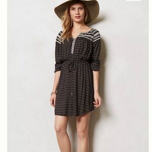 Holding Horses Mojave Peasant Dress Embroidered Size XS Boho Black